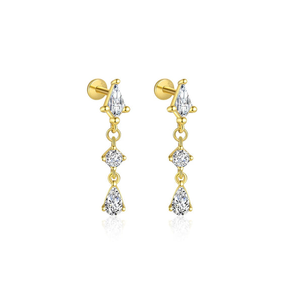 Wholesale 925 Sterling Silver Geometric Irregular Zircon Women's Earrings