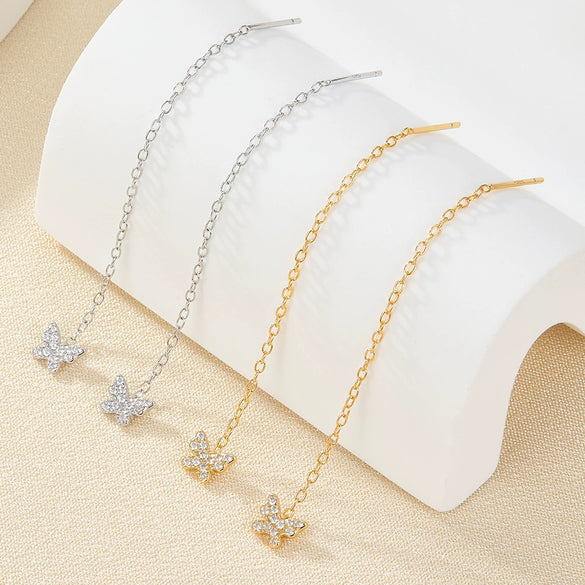 Wholesale 925 Sterling Silver Geometric Long Tassel Ear Wire Jewelry Simple And Versatile