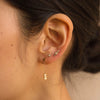 Wholesale Sterling Silver Geometric Long Zircon Spiral Cartilage Piercing Small Gold Ball Ear Studs With Flower Pattern And Electroplating Treatment For Women