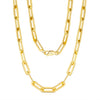 Wholesale 925 Sterling Silver Geometric Minimalist Paper Clip Chain Necklace Electroplated Unisex
