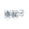 Wholesale 925 Sterling Silver Geometric Moissanite Earrings For Women Simple Elegant Electroplated