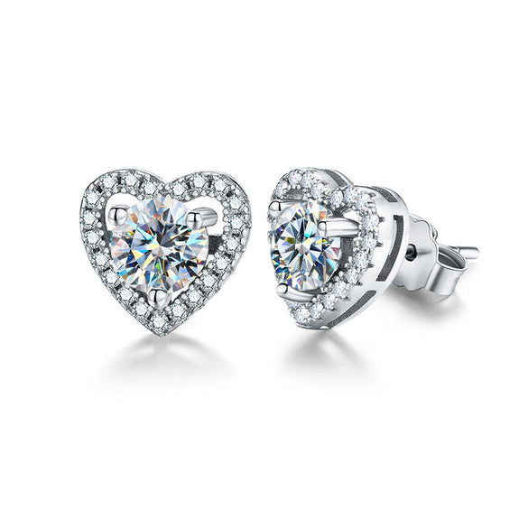 Wholesale 925 Sterling Silver Geometric Moissanite Earrings For Women Simple Elegant Electroplated