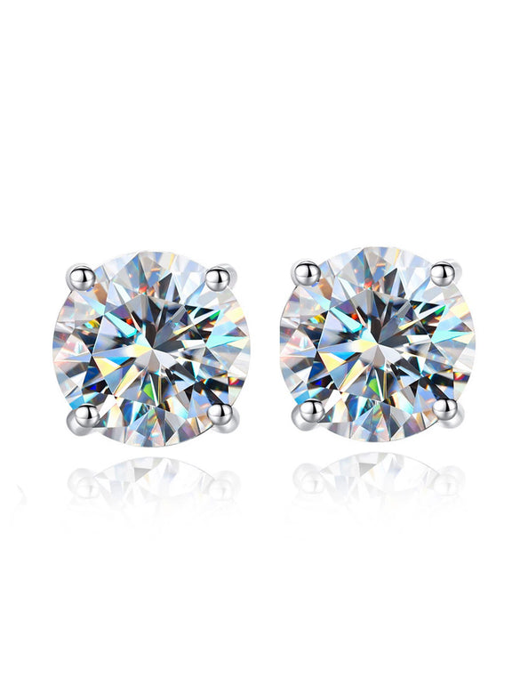 Wholesale 925 Sterling Silver Geometric Moissanite Earrings For Women Simple Elegant Electroplated
