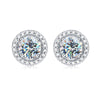Wholesale 925 Sterling Silver Geometric Moissanite Earrings For Women Simple Elegant Electroplated