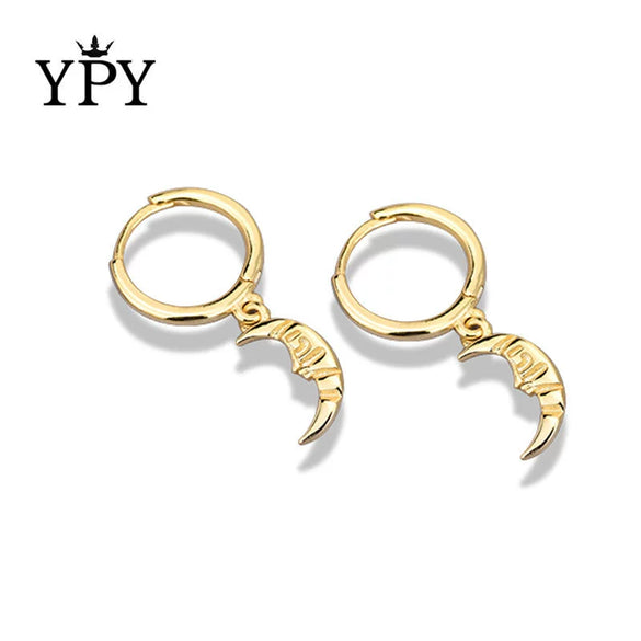 Wholesale 925 Sterling Silver Geometric Moon Ear Buckle Earrings For Women Electroplated