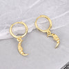 Wholesale 925 Sterling Silver Geometric Moon Ear Buckle Earrings For Women Electroplated