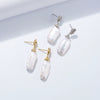 Wholesale 925 Sterling Silver Geometric Natural Baroque Pearl Women's Earrings