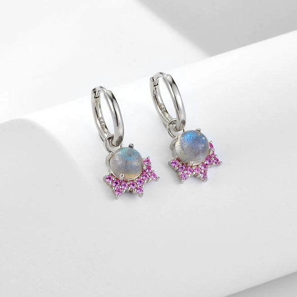 Wholesale 925 Sterling Silver Geometric Natural Pull Stone Women's Earrings