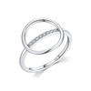Wholesale 925 Sterling Silver Geometric Niche Design Micro Inlay Ring Jewelry