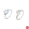 Wholesale 925 Sterling Silver Geometric Opal Ring With Electroplating For Women
