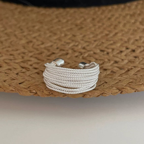Wholesale 925 Sterling Silver Geometric Opening Ring For Women With Electroplating Treatment