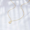Wholesale Sterling Silver Geometric Oval Natural White Fritillary Shell Pendant Women's Necklace