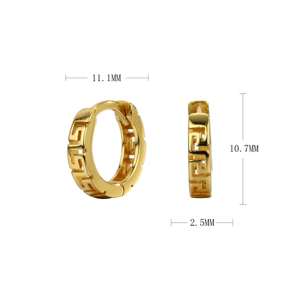 Wholesale Sterling Silver 925 Geometric Palindromic Hoop Earrings With Electroplating Treatment