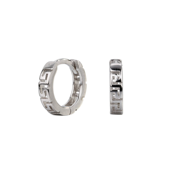 Wholesale Sterling Silver 925 Geometric Palindromic Hoop Earrings With Electroplating Treatment