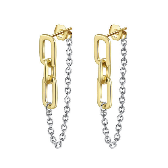 Wholesale Sterling Silver Geometric Pattern Electroplated Tassel Earrings For Women