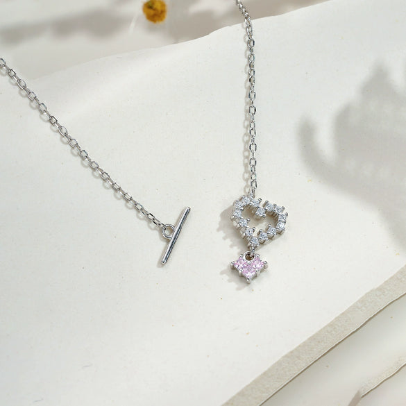 Wholesale 925 Sterling Silver Geometric Pendant Necklace Simple Style Electroplated With Platinum And 18K Gold Unisex