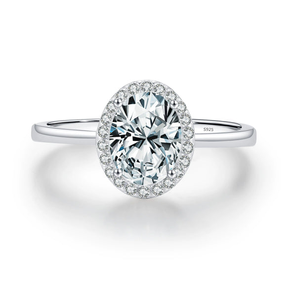 Wholesale 925 Sterling Silver Geometric Proposal Wedding Ring For Women With Inlaid Zircon