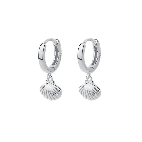 Wholesale 925 Sterling Silver Geometric Retro Metal Shell Earrings For Women With Electroplating