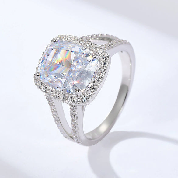 Wholesale 925 Sterling Silver Geometric Ring Set With Diamonds For Women