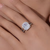 Wholesale 925 Sterling Silver Geometric Ring Set With Diamonds For Women