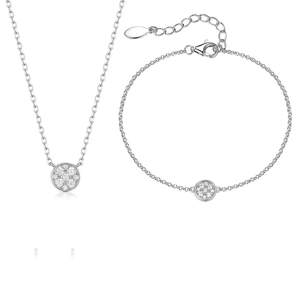 Wholesale 925 Sterling Silver Geometric Round Bracelet For Women With Seiko Craftsmanship And Zircon Inlay