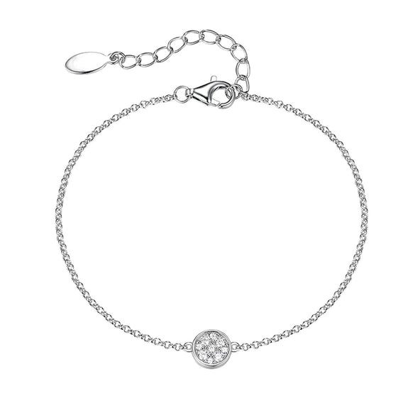 Wholesale 925 Sterling Silver Geometric Round Bracelet For Women With Seiko Craftsmanship And Zircon Inlay