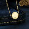 Wholesale 925 Sterling Silver Geometric Round Pendant Necklace Electroplated For Women