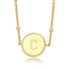 Wholesale 925 Sterling Silver Geometric Round Pendant Necklace Electroplated For Women