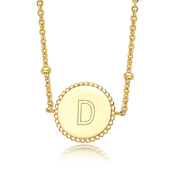 Wholesale 925 Sterling Silver Geometric Round Pendant Necklace Electroplated For Women