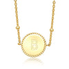Wholesale 925 Sterling Silver Geometric Round Pendant Necklace Electroplated For Women