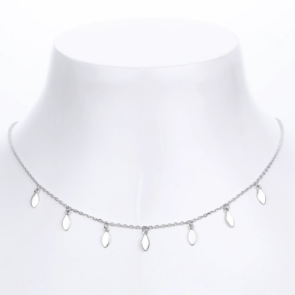 Wholesale 925 Sterling Silver Geometric Sequins Ochain Clavicle Necklace For Women Electroplated Small Fresh Style