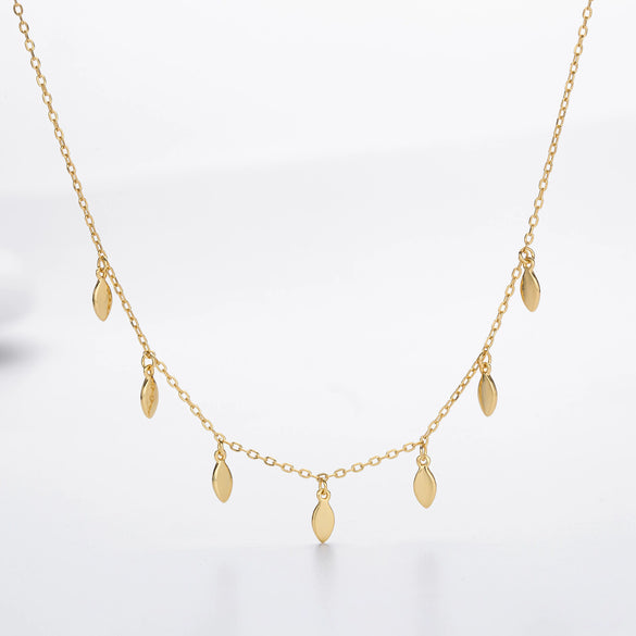 Wholesale 925 Sterling Silver Geometric Sequins Ochain Clavicle Necklace For Women Electroplated Small Fresh Style