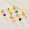 Wholesale 925 Sterling Silver Geometric Smiley Face Dripping Oil Earrings For Women