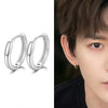 Wholesale 925 Sterling Silver Geometric Smooth Plain Ring Hoop Earrings With Electroplating For Men And Women