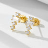 Wholesale 925 Sterling Silver Geometric Square Zircon Diamond Earrings For Women