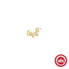 Wholesale Sterling Silver Geometric Style Flat Head Piercing Spiral Ear Nail With Zircon And Environmentally Friendly Plating