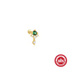 Wholesale Sterling Silver Geometric Style Flat Head Piercing Spiral Ear Nail With Zircon And Environmentally Friendly Plating