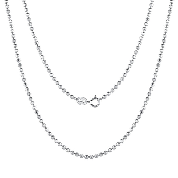 Wholesale 925 Sterling Silver Geometric Style Necklace With Electroplating And Cut Edge Flash Bead Chain