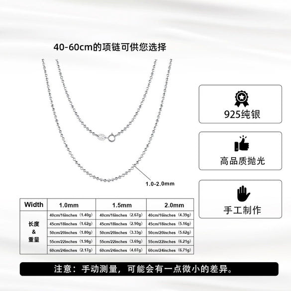 Wholesale 925 Sterling Silver Geometric Style Necklace With Electroplating And Cut Edge Flash Bead Chain