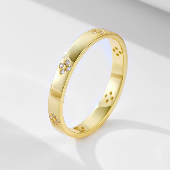 Wholesale 925 Sterling Silver Geometric Style Ring With Ice Flower Cut Zircon For Women