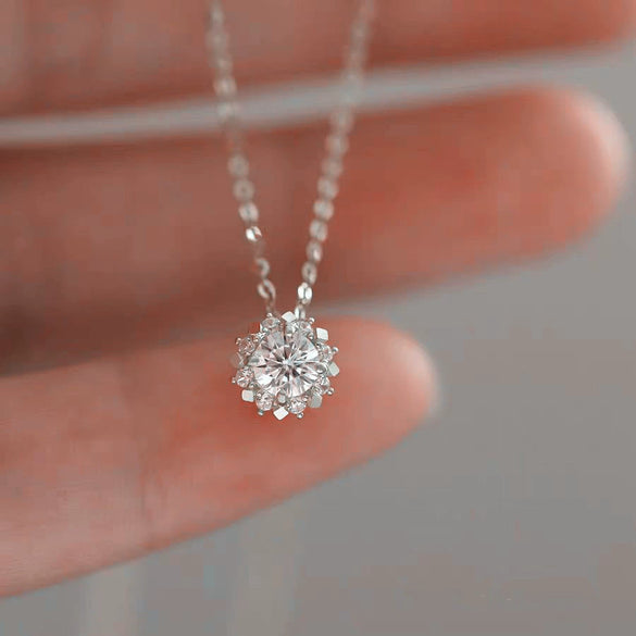 Wholesale Sterling Silver Geometric Sun Pendant Necklace Gold Plated Set With Diamonds For Women