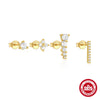 Wholesale 925 Sterling Silver Geometric Vintage Small Gold Ball Earrings 4Piece Set With Electroplating For Women