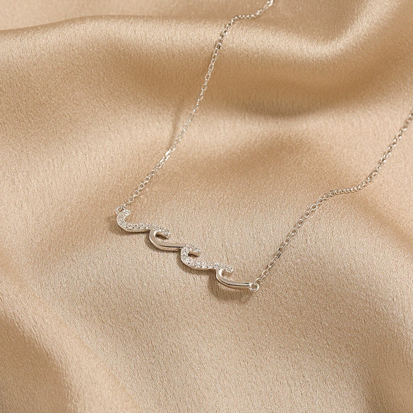 Wholesale Sterling Silver Geometric Wave Wavy Ochain Necklace For Women Electroplated
