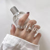 Wholesale 925 Sterling Silver Geometric Women's Minimalist Ring Coarse Twill