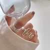 Wholesale 925 Sterling Silver Geometric Women's Minimalist Ring Coarse Twill