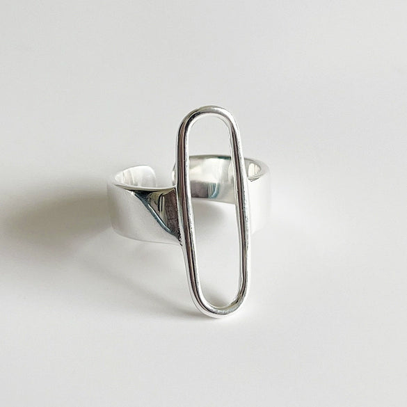 Wholesale 925 Sterling Silver Geometric Women's Minimalist Ring Coarse Twill