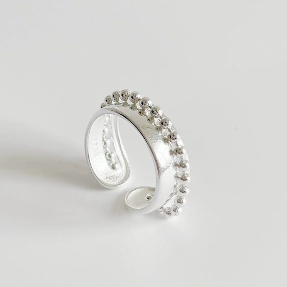 Wholesale 925 Sterling Silver Geometric Women's Minimalist Ring Coarse Twill