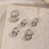 Wholesale 925 Sterling Silver Glossy Round Plain Hoop Earrings Electroplated Geometric Niche Highend Hypoallergenic Unisex