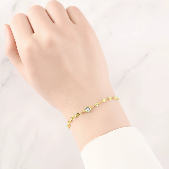 Wholesale 925 Sterling Silver Gold Plated Fashion Versatile Exquisite Shiny Women's Bracelet