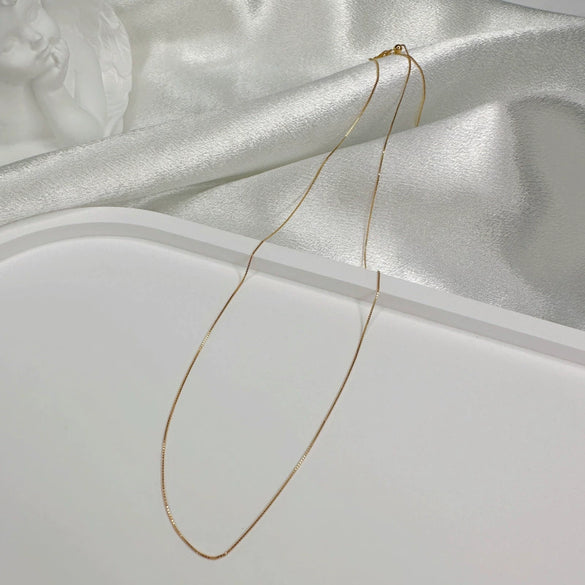 Wholesale 925 Sterling Silver Goldplated Minimalist Geometric O Chain Necklace For Women